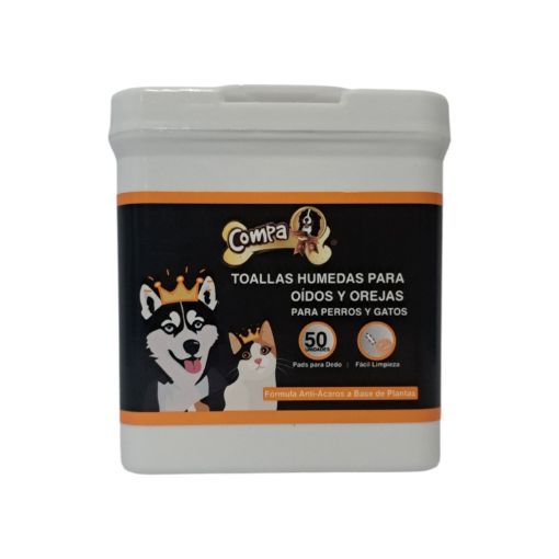 Imagen de TOALLAS HÚMEDAS PARA OIDOS Y DIENTES COMPA PARA PERROS Y GATOS 50.00 UND