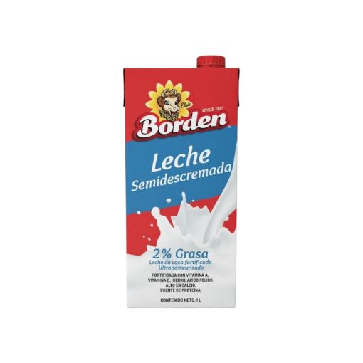 Imagen de LECHE SEMIDESCREMADA BORDEN 2% GRASA 1000.00 ML