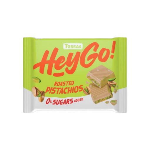Imagen de CHOCOLATE TORRAS HEYGO! BLANCO CON PISTACHOS Y SAL SIN AZÚCAR 60.00 G